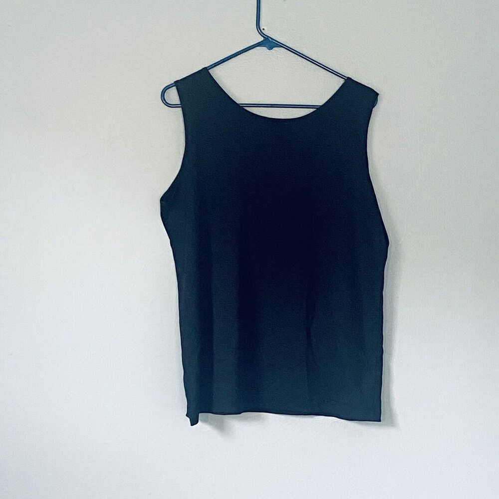 Chicos Tank Top Size 3X Black Classic Nylon Spandex Minimalist Capsule Travel - Picture 2 of 7